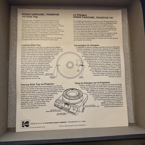 KODAK CAROUSEL TRANSVUE 140 Rotary Slide Tray 184-0768 Two Trays In Boxes - Picture 14 of 15